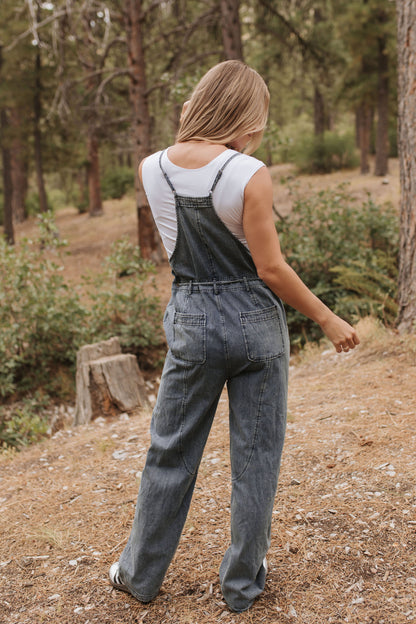 THE SANTANA DENIM OVERALLS IN DARK WASH