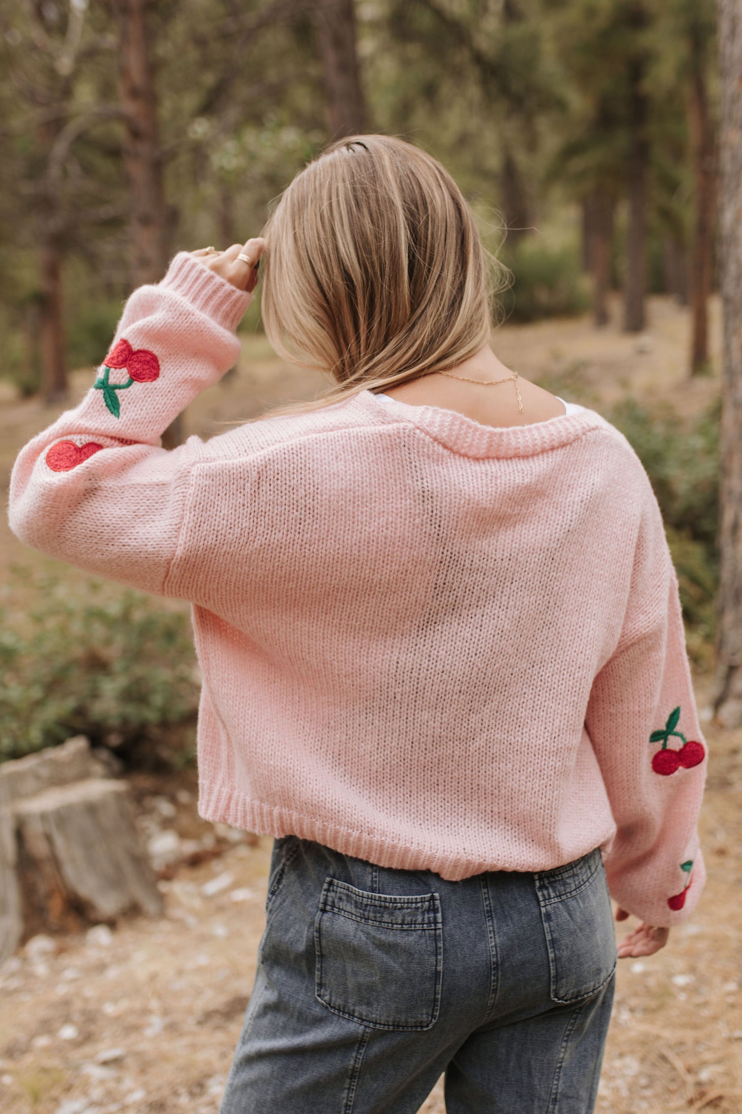 THE CHERRILYN CHERRY CARDIGAN IN PINK