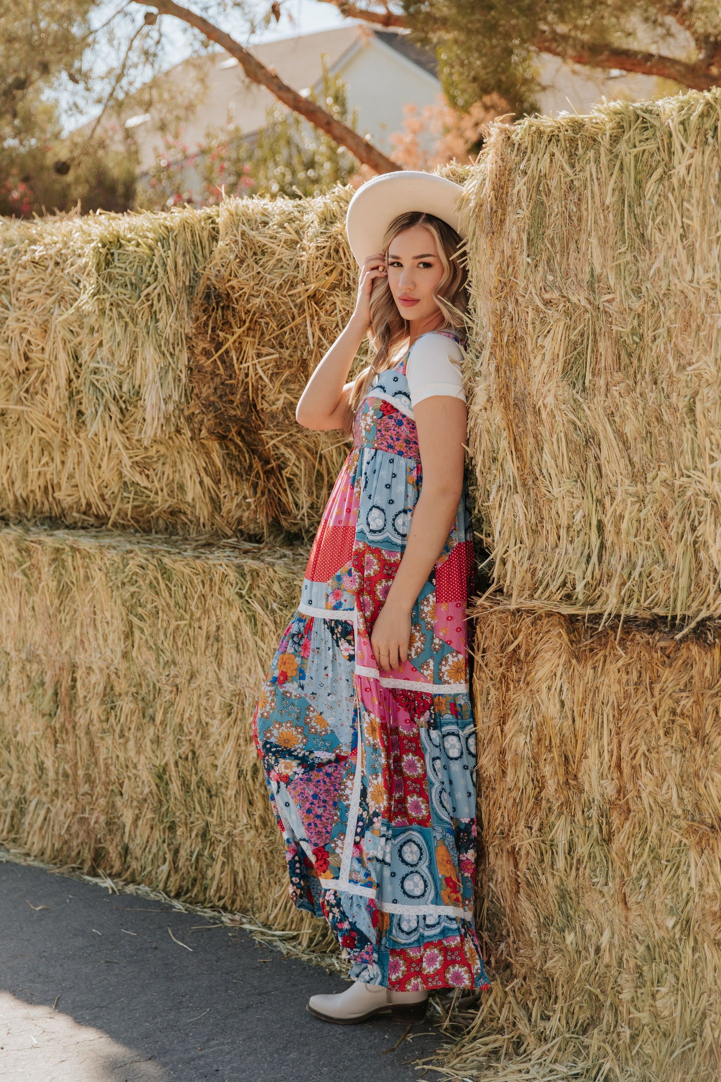 THE MADYSON MAXI DRESS IN PATCHWORK FLORAL