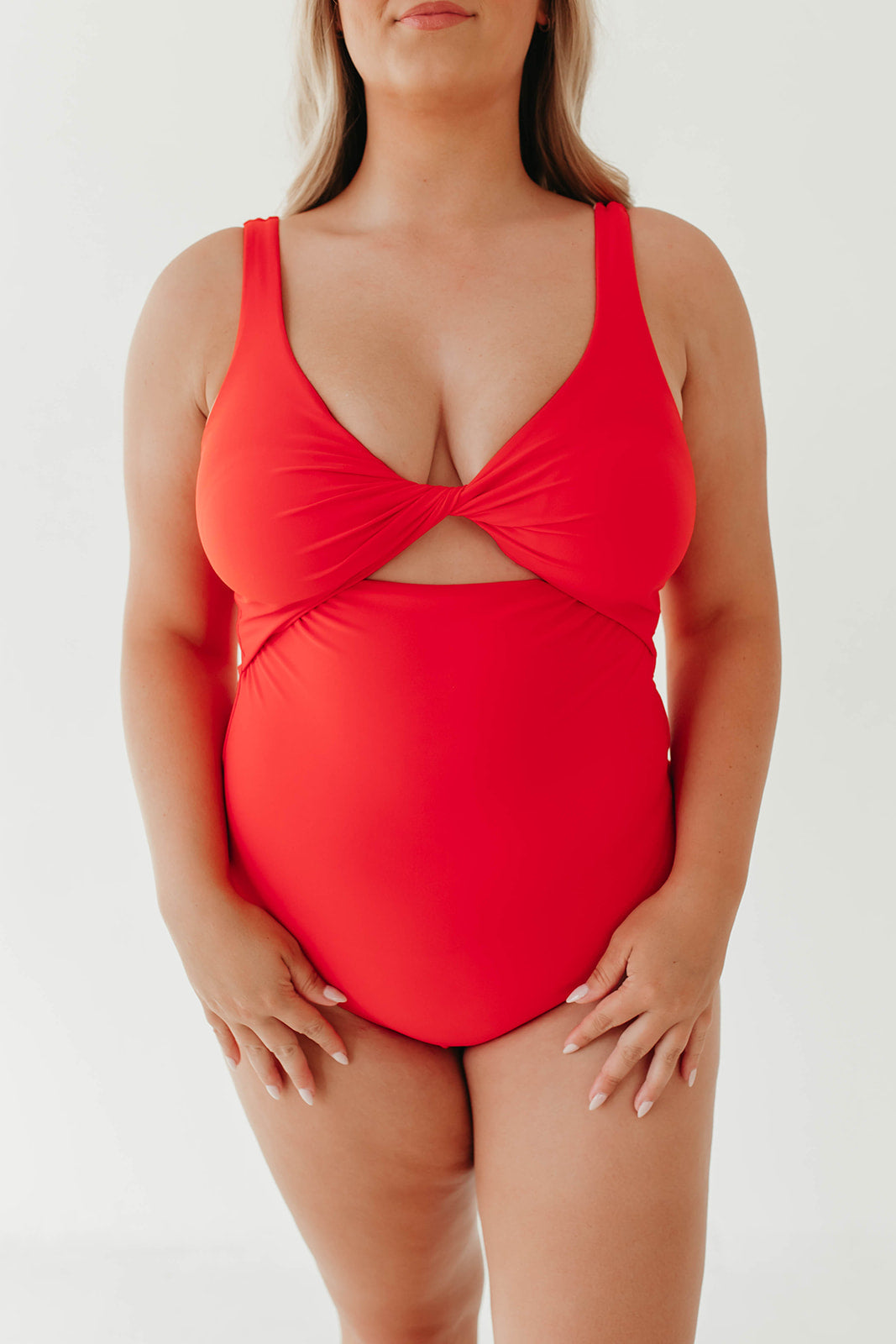 RED HOT KNOTTED FRONT ONE PIECE BY SARAH TRIPP X PINK DESERT