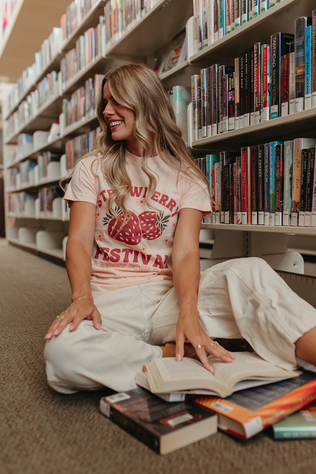 THE STRAWBERRY FESTIVAL TEE IN PINK