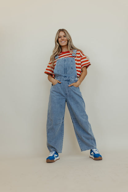 THE BECKHAM BARREL OVERALLS IN DENIM