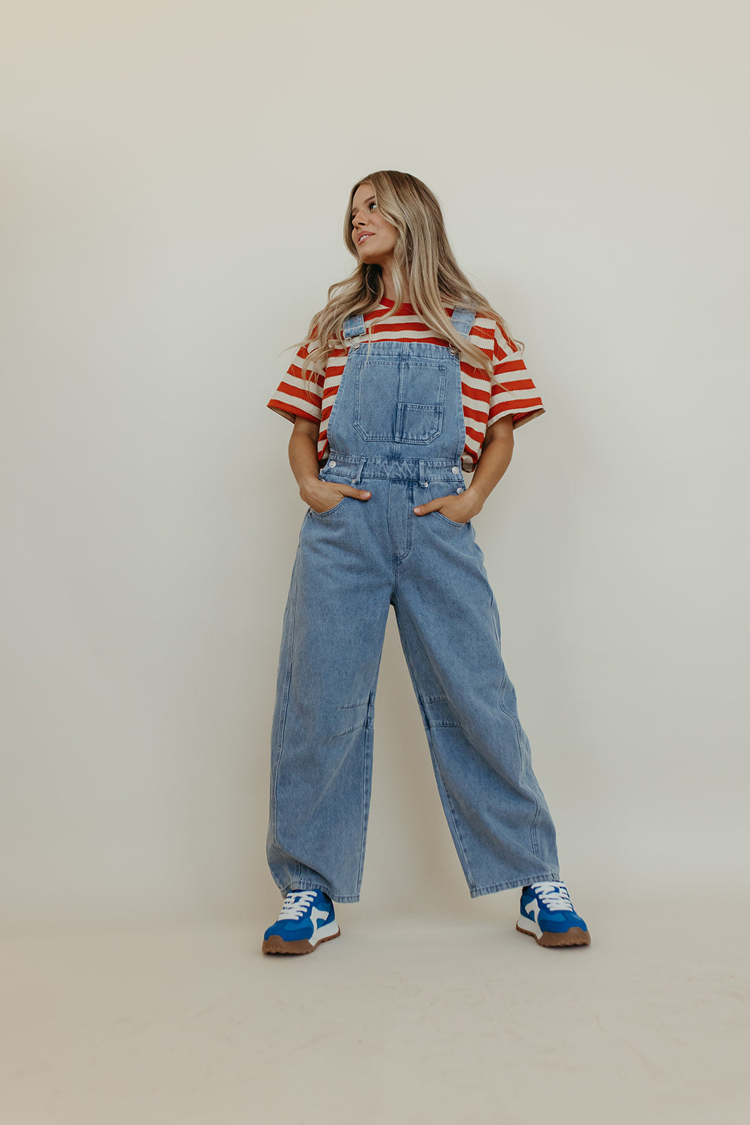 THE BECKHAM BARREL OVERALLS IN DENIM