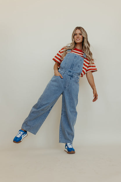 THE BECKHAM BARREL OVERALLS IN DENIM