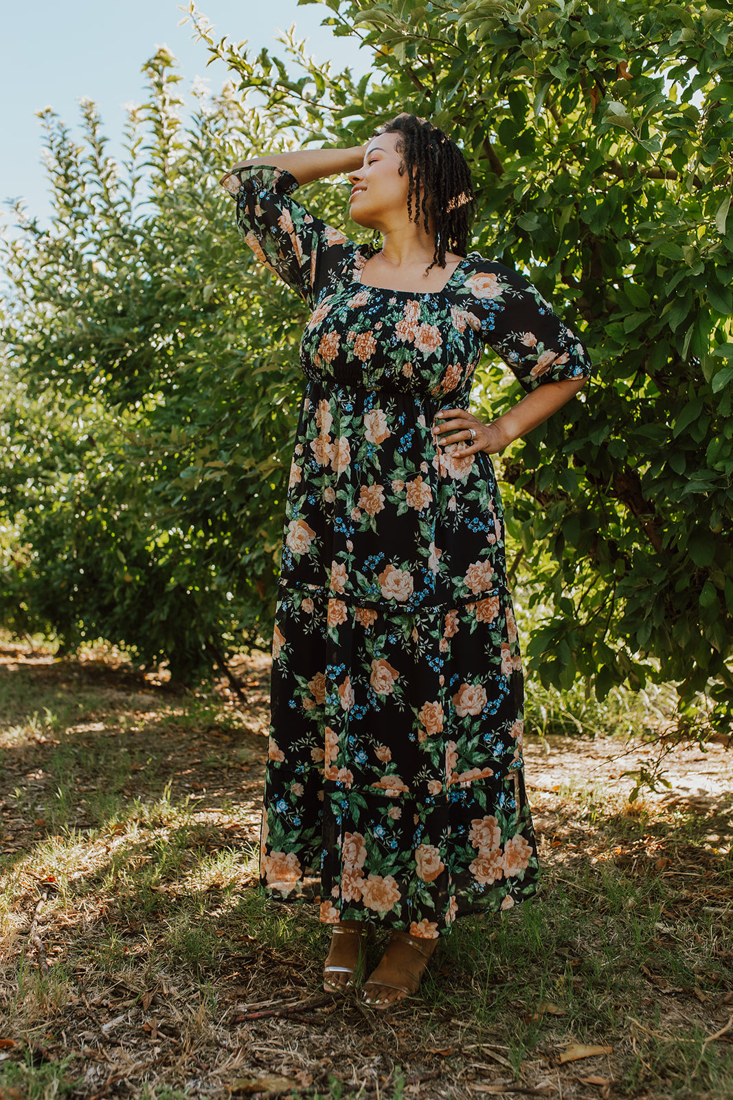 Athena Grey & Black Floral Printed Maxi Dress – Athena Lifestyle