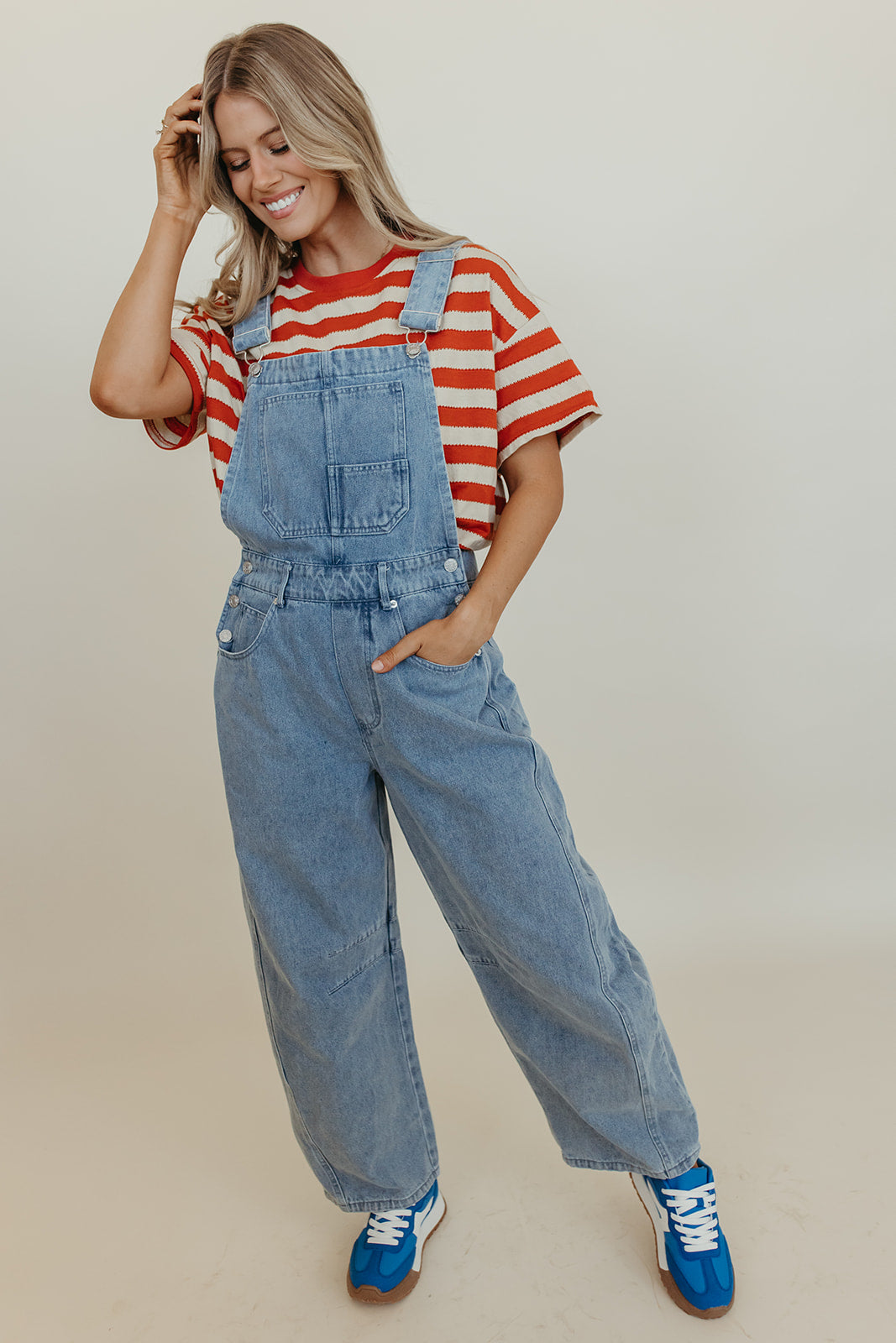 THE BECKHAM BARREL OVERALLS IN DENIM