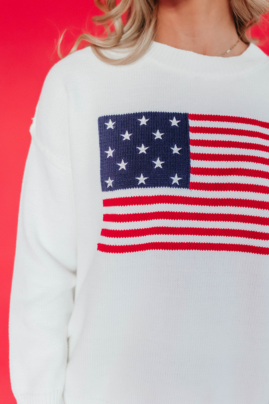 THE AMERICAN FLAG SWEATER IN IVORY