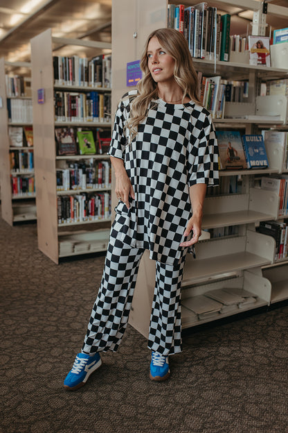 THE LENZIE CHECKERED SET IN BLACK