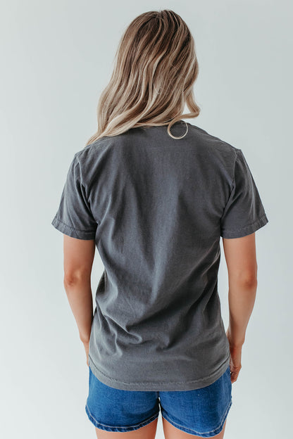 THE EAGLE TEE IN CHARCOAL