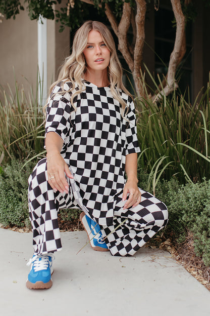 THE LENZIE CHECKERED SET IN BLACK