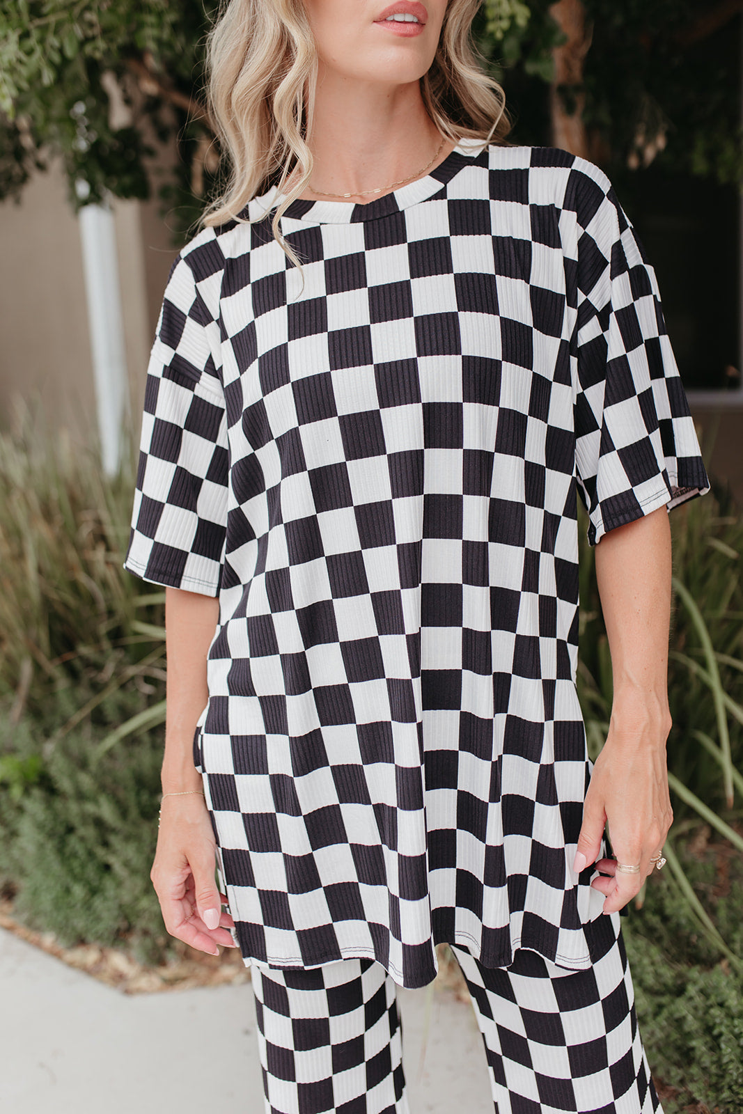 THE LENZIE CHECKERED SET IN BLACK