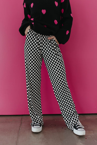 Checkered on sale side pants