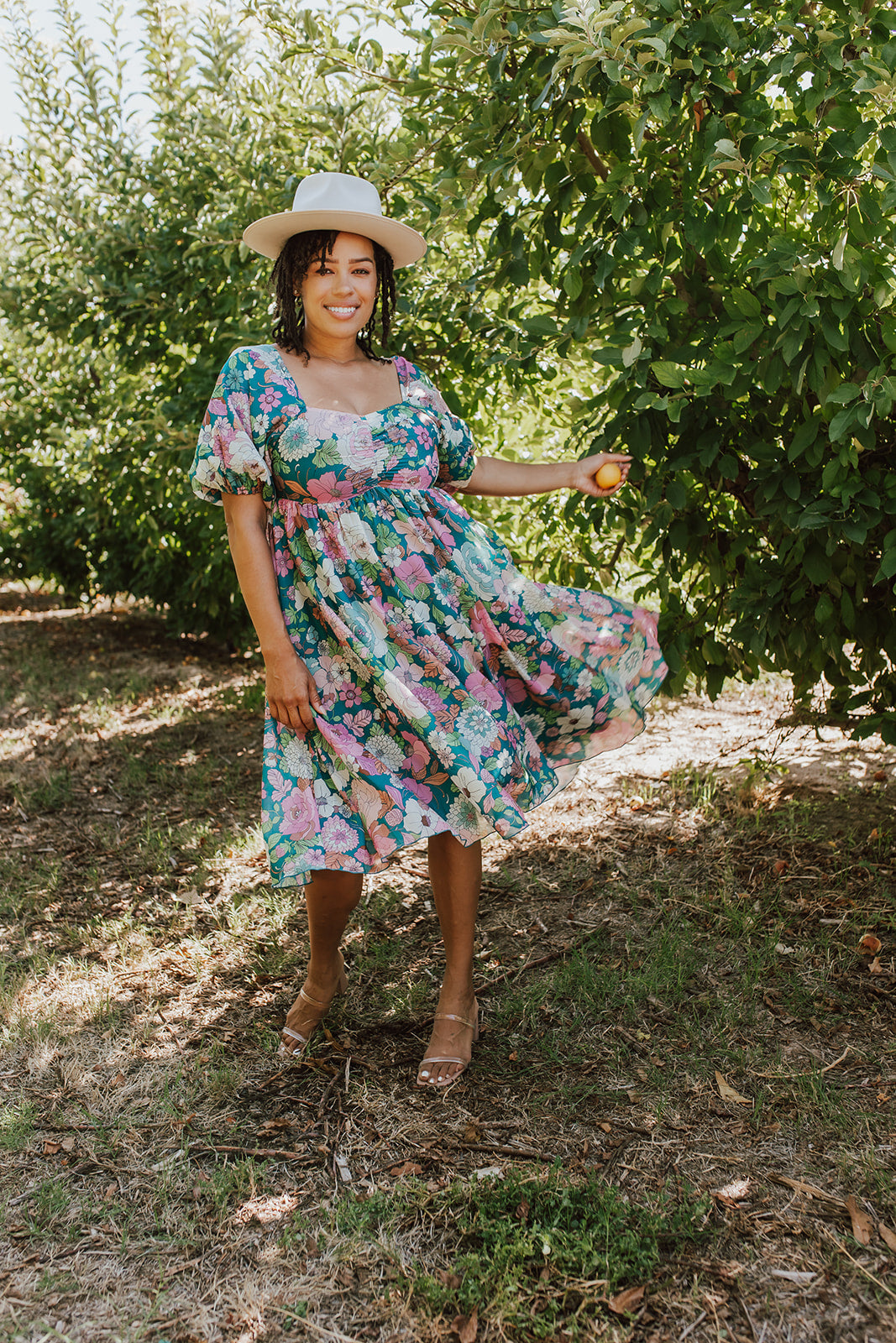 Teal Plus Size Floral Dresses Spring