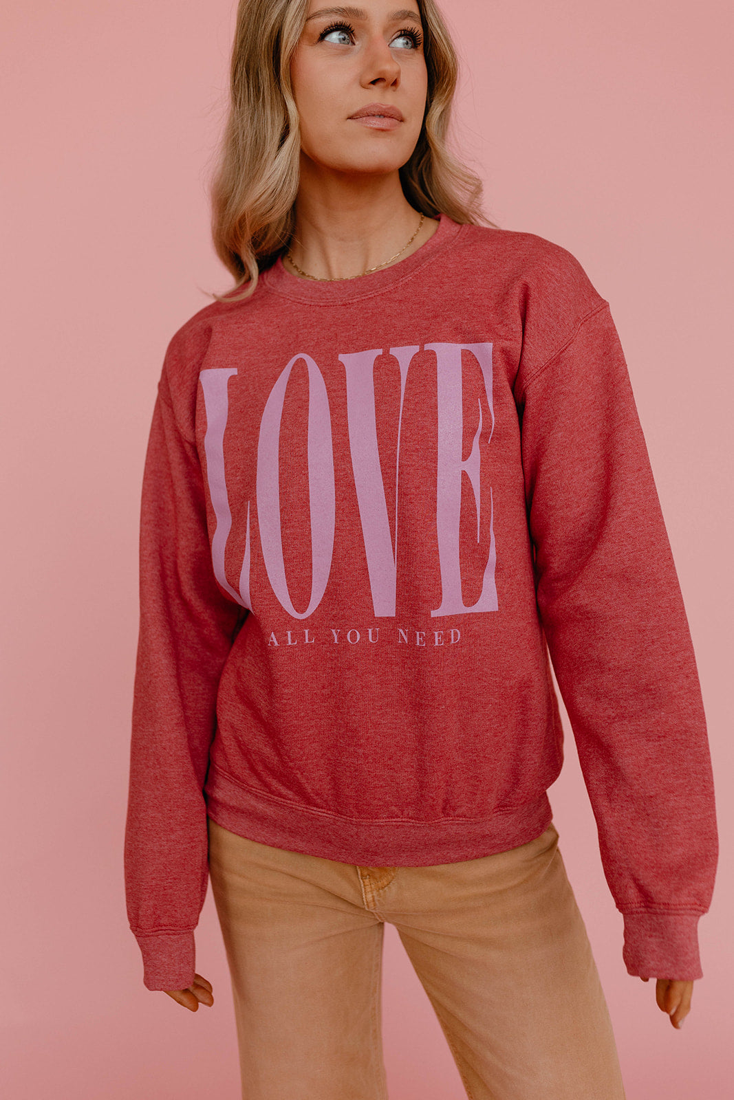 Love best sale pink sweatshirt