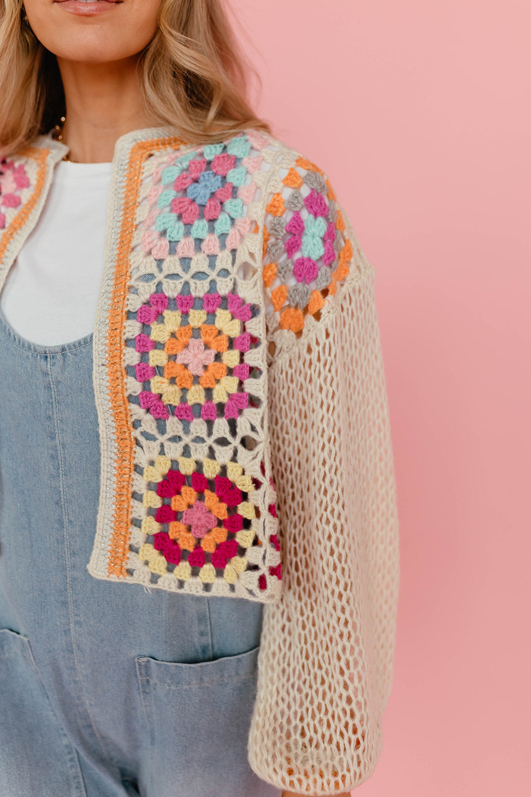 Cream hot sale crochet cardigan