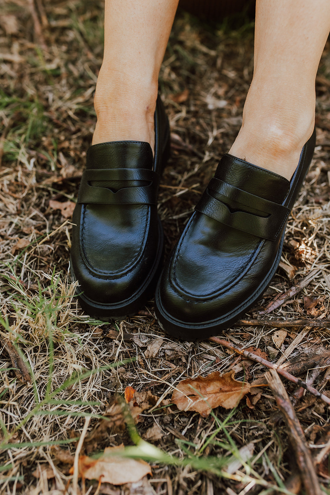 Womens black shop penny loafers