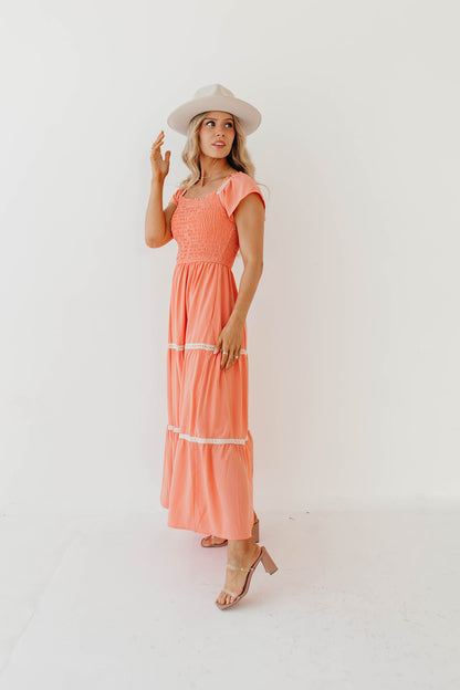 THE JOSIE MAXI DRESS IN CORAL