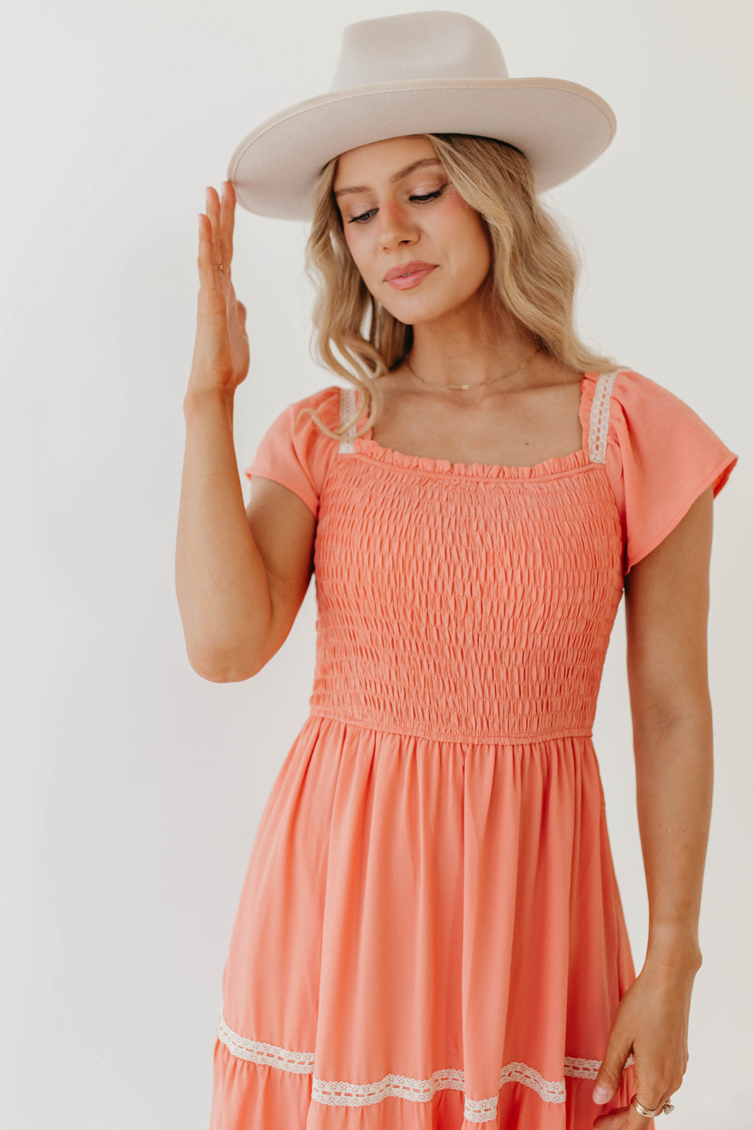 THE JOSIE MAXI DRESS IN CORAL