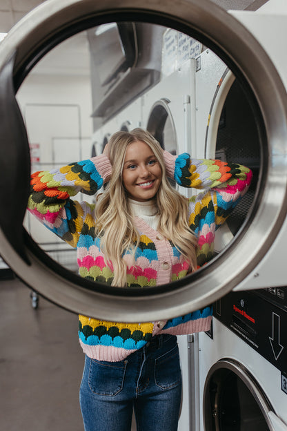 THE RENA CARDIGAN IN RAINBOW