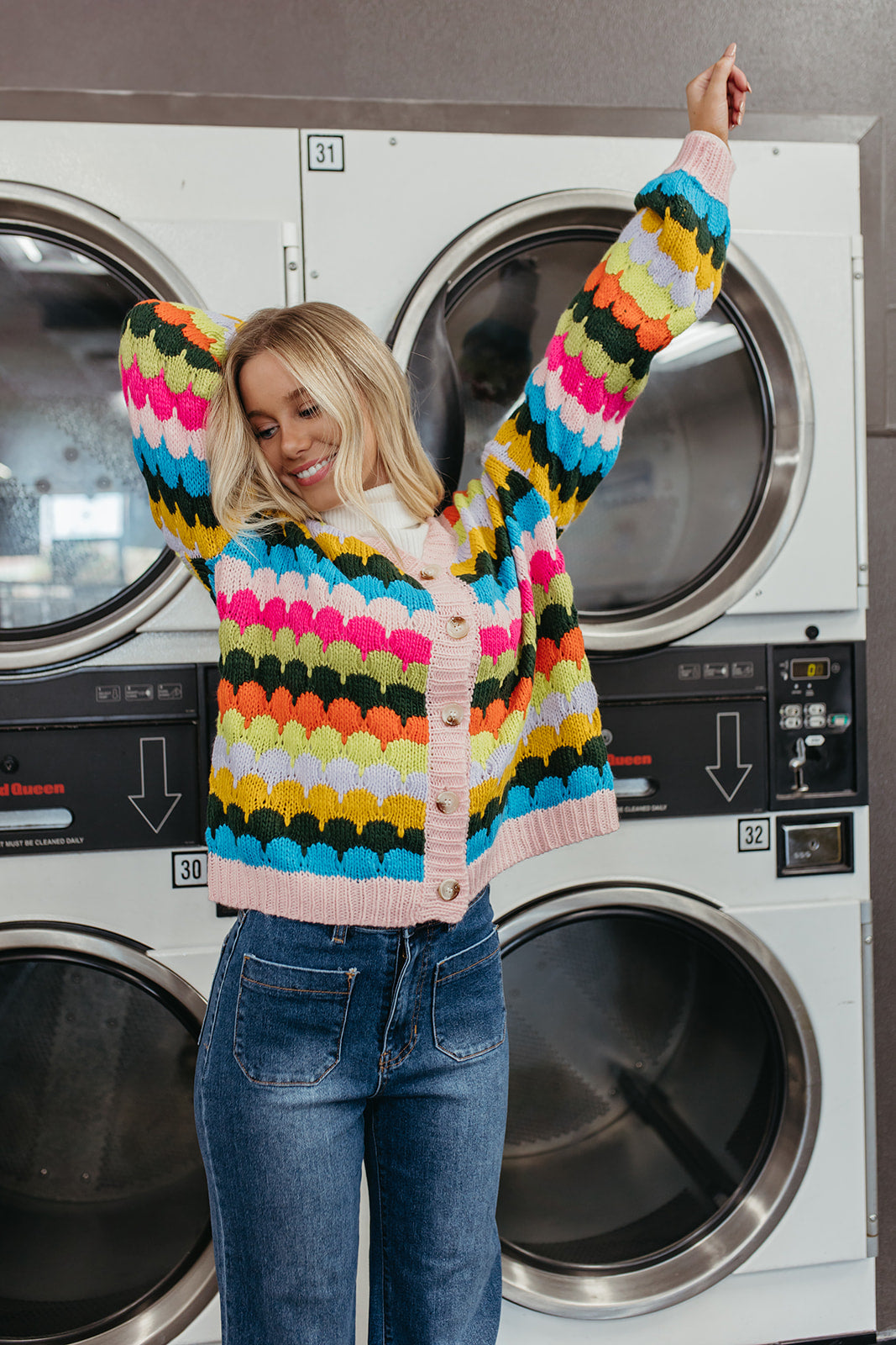 THE RENA CARDIGAN IN RAINBOW