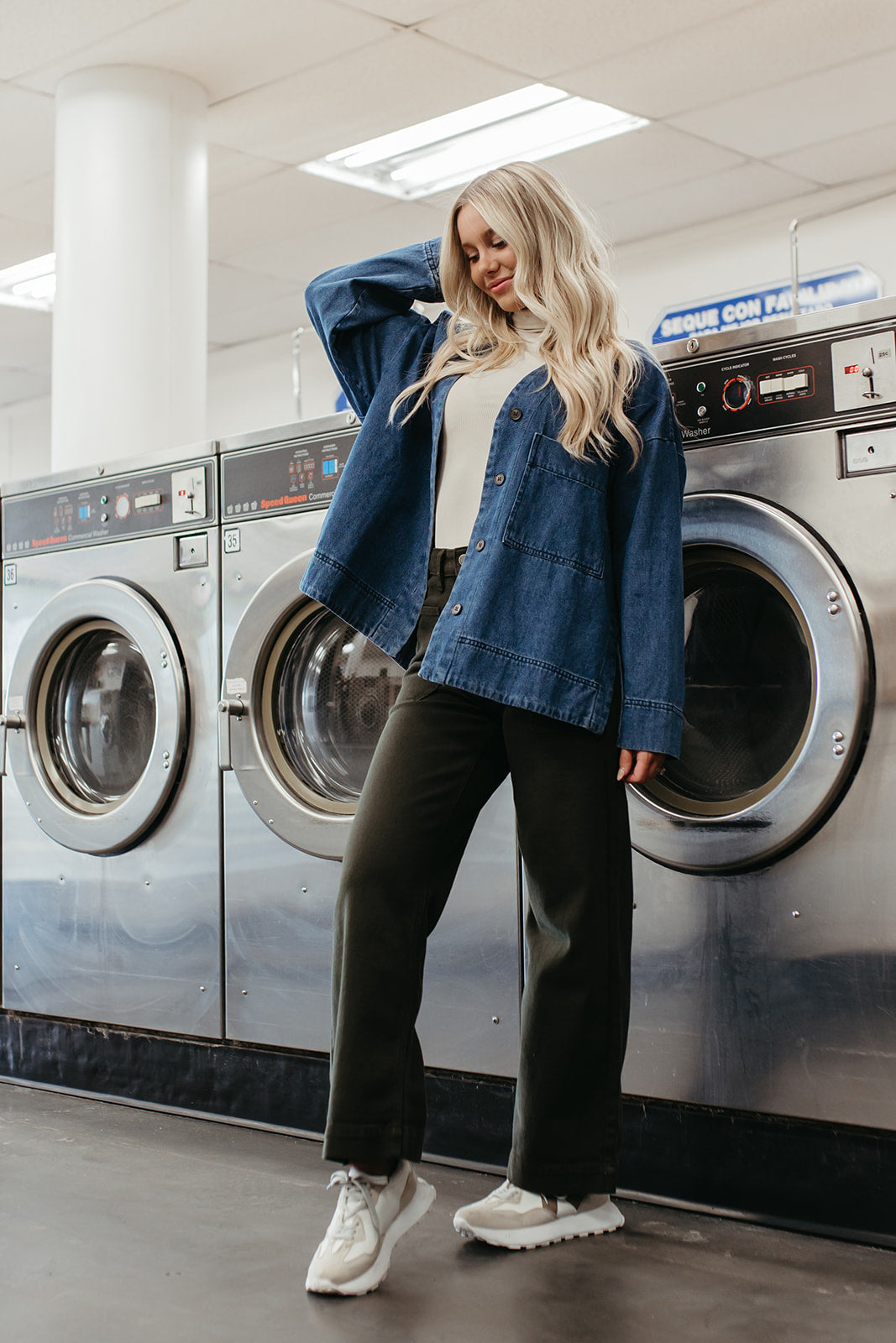 THE SHERI BUTTON DOWN JACKET IN DENIM