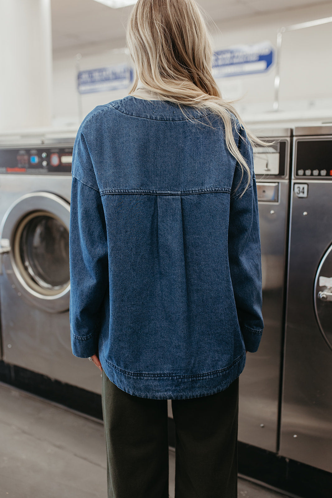 THE SHERI BUTTON DOWN JACKET IN DENIM