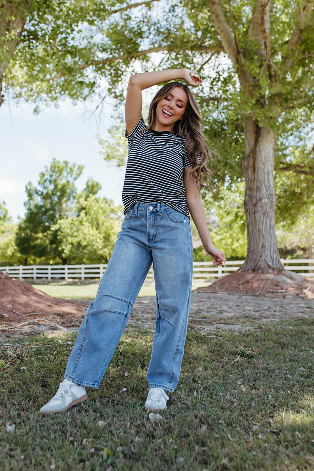 THE SOFIE STRIPED TOP IN BLACK