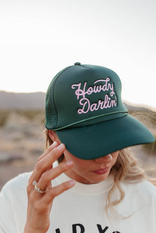 THE HOWDY DARLIN' TRUCKER HAT IN GREEN