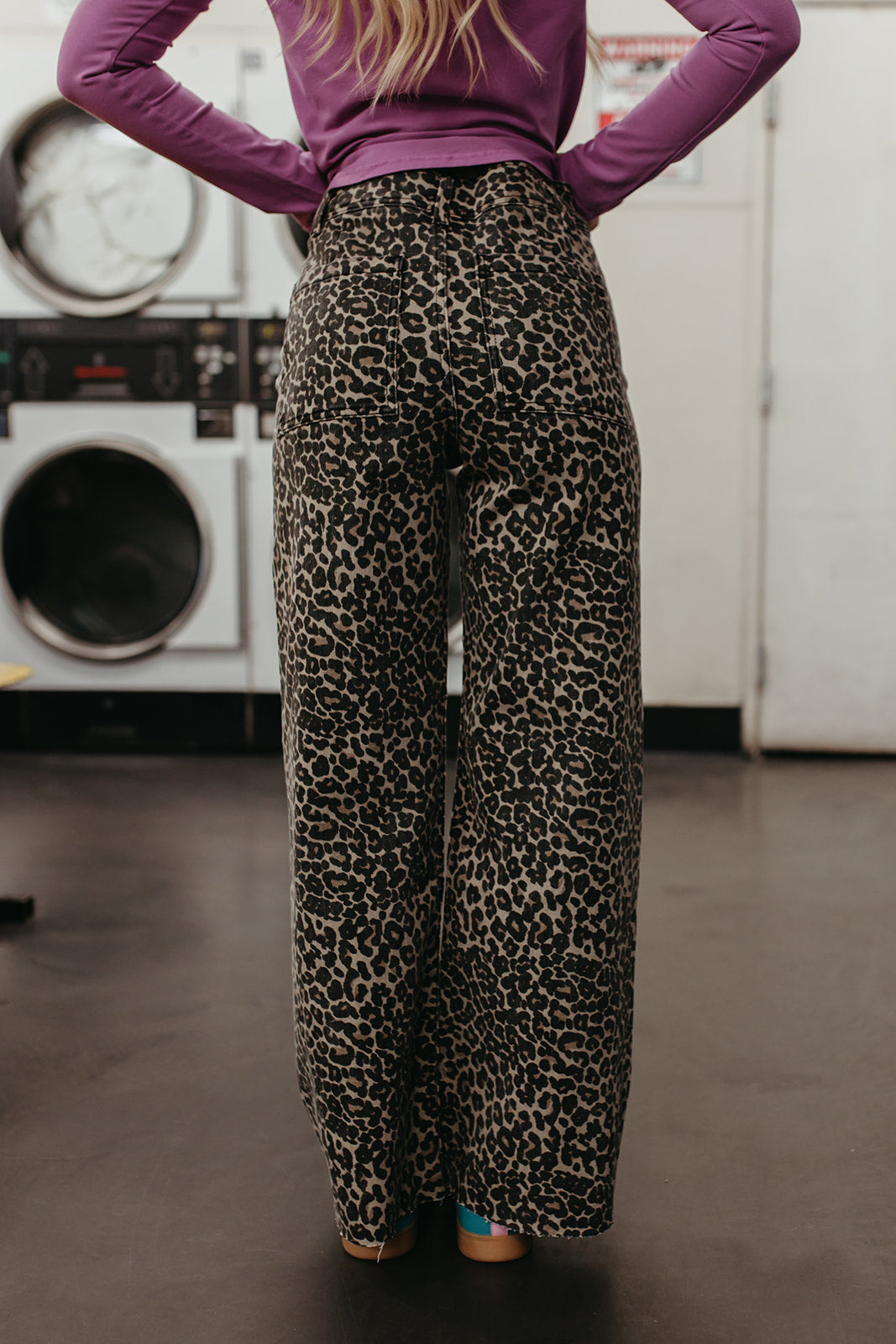 THE SAYLOR WIDE LEG JEANS IN LEOPARD PRINT