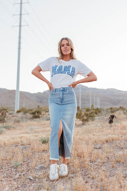 THE MAMA FLORAL GRAPHIC TEE IN WHITE