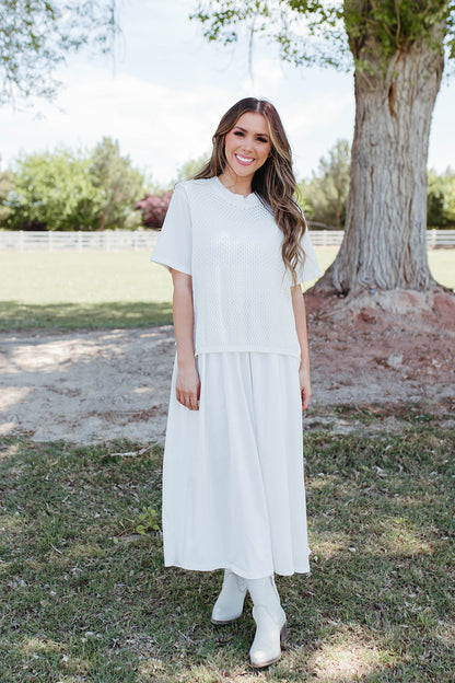 THE BOWYN MIDI DRESS IN COTTON WHITE