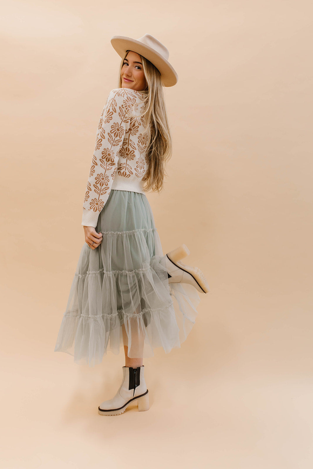 Mesh tiered clearance skirt