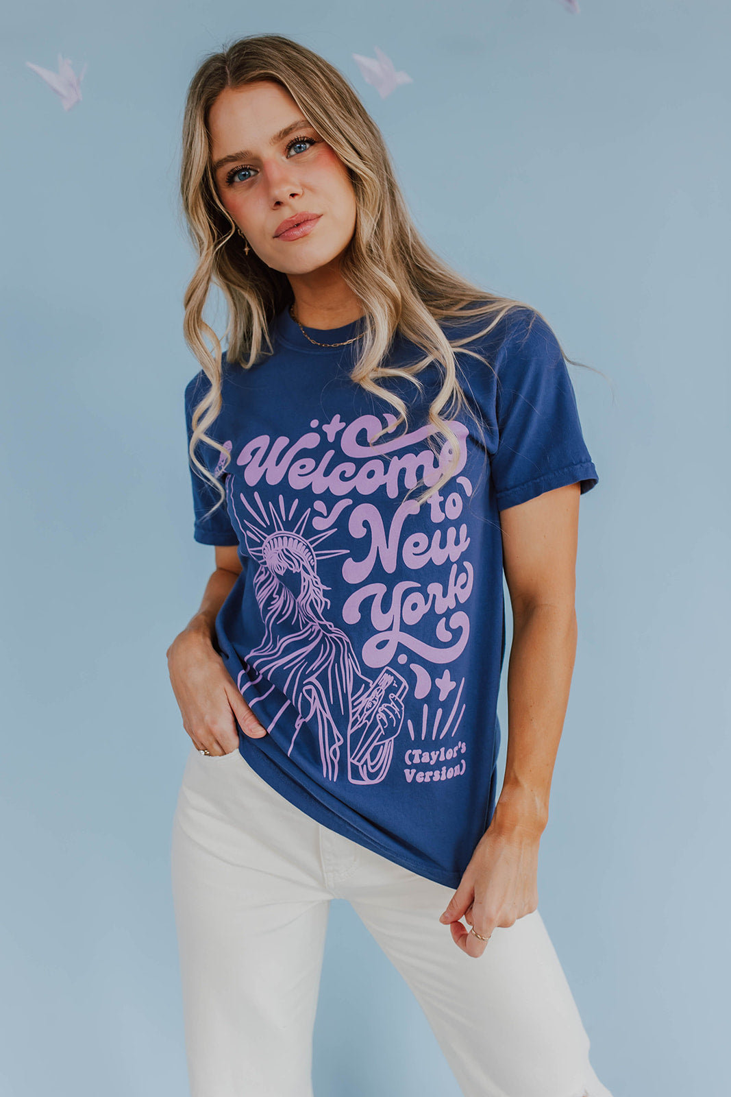 New York, New York T-Shirt | Prinkshop | Social Goods M / White/Blue