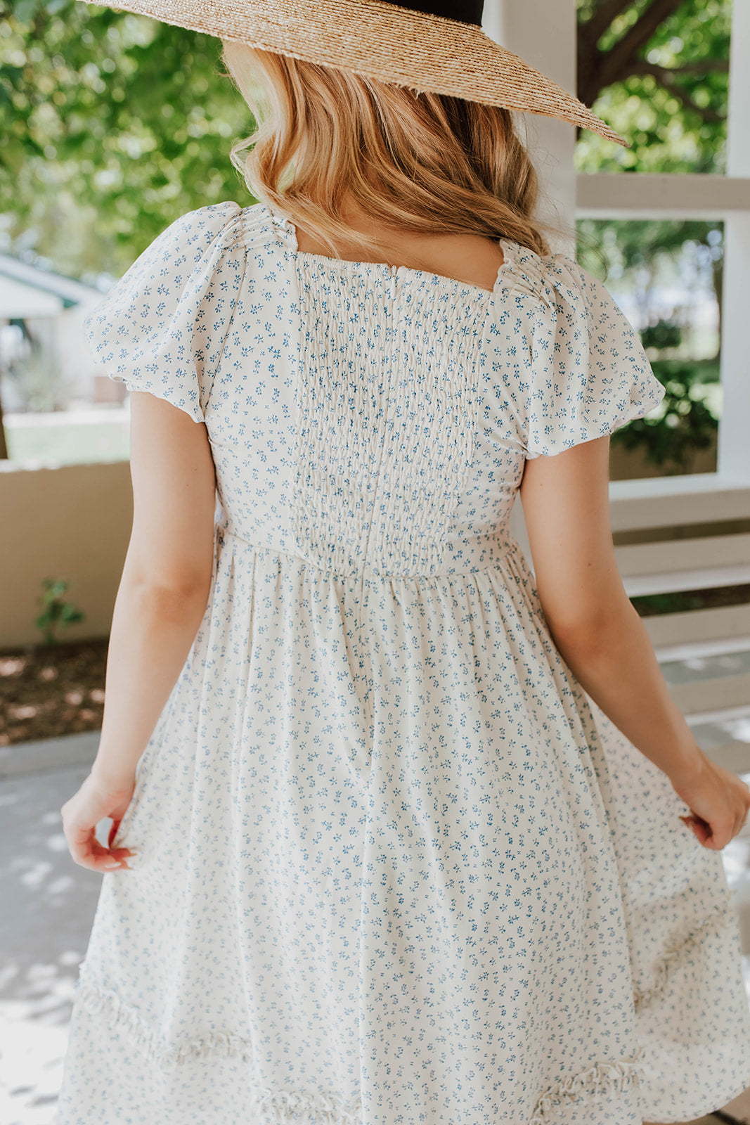 Blue Floral Tea Dress