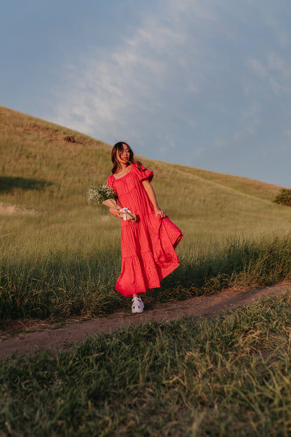 THE KATHY MAXI DRESS IN PINK GINGHAM