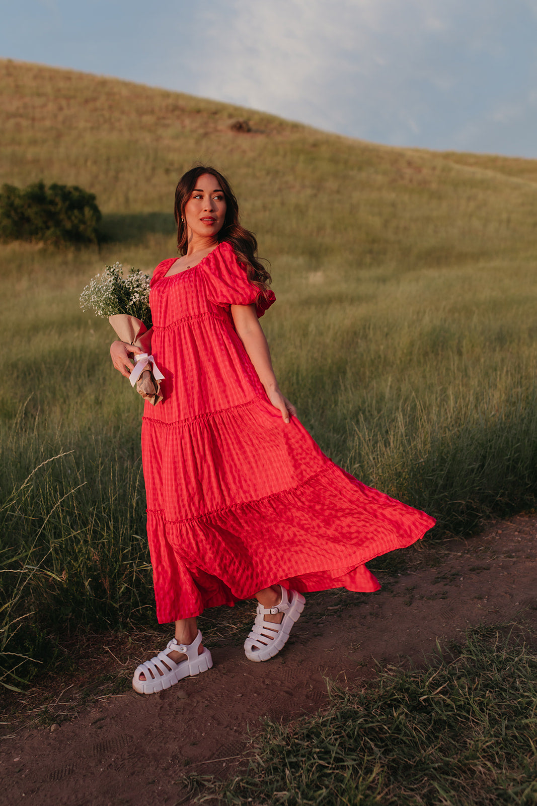 THE KATHY MAXI DRESS IN PINK GINGHAM