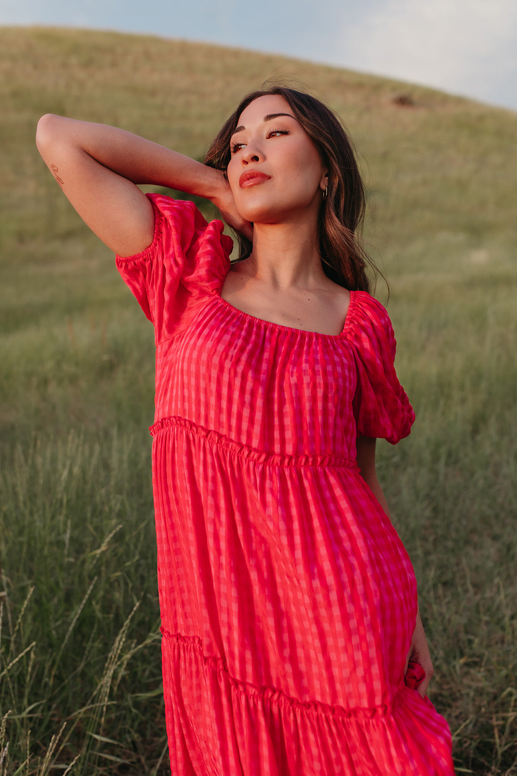 THE KATHY MAXI DRESS IN PINK GINGHAM