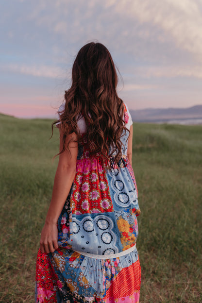 THE MADYSON MAXI DRESS IN PATCHWORK FLORAL