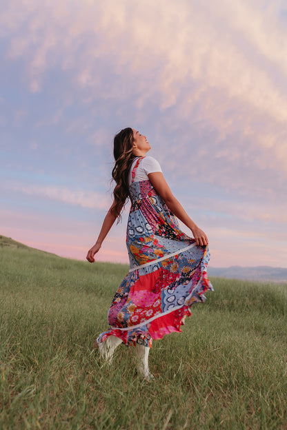 THE MADYSON MAXI DRESS IN PATCHWORK FLORAL