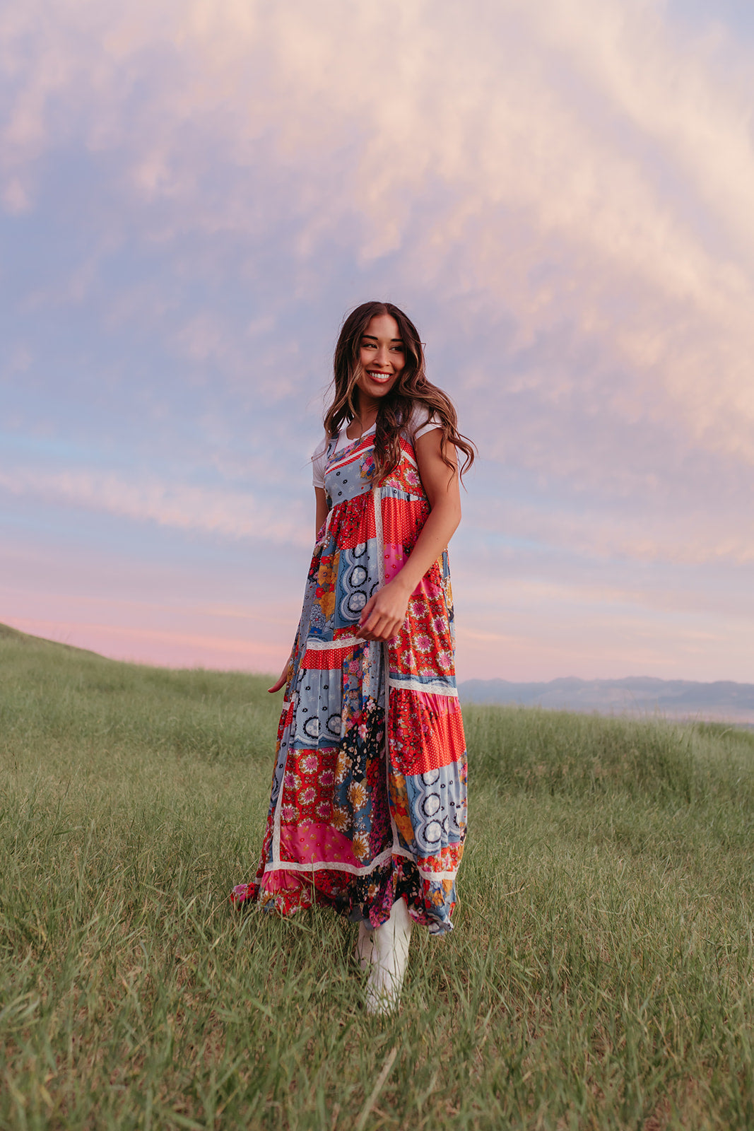 THE MADYSON MAXI DRESS IN PATCHWORK FLORAL