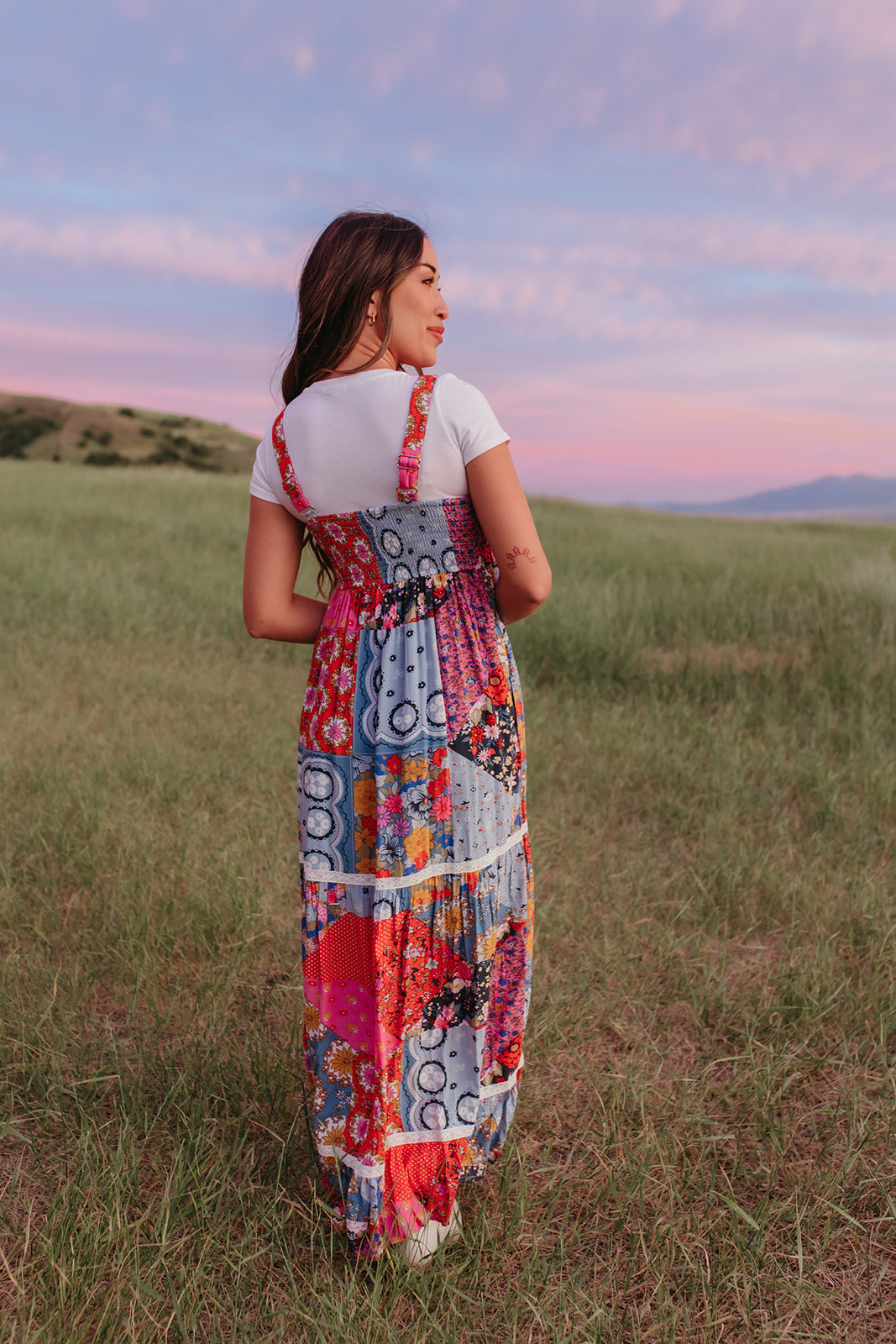 THE MADYSON MAXI DRESS IN PATCHWORK FLORAL