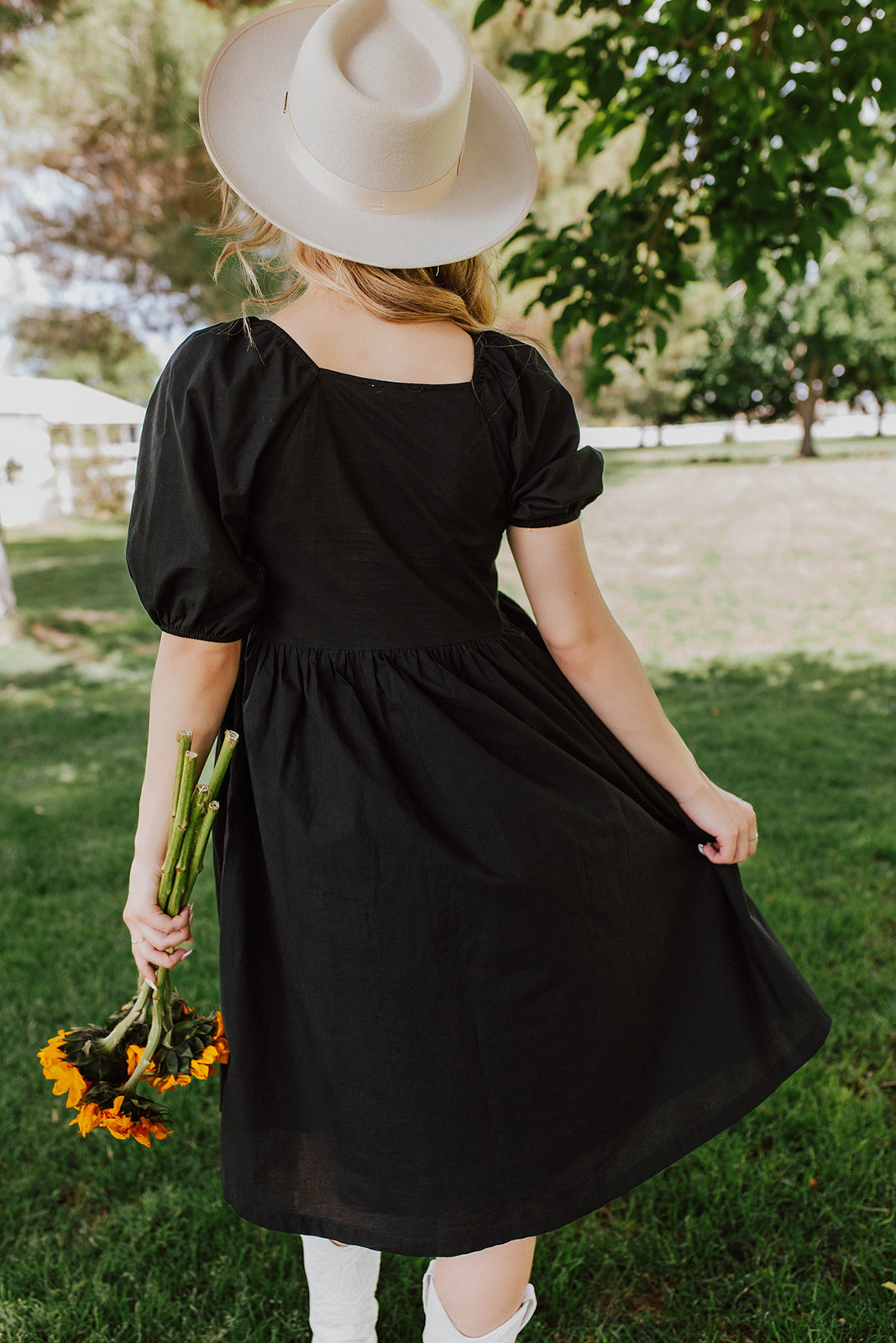 Long Black Crochet Dress