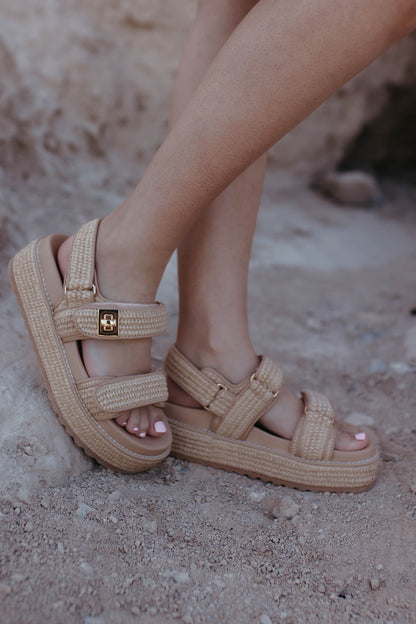 THE BIGMONA SANDALS IN NATURAL RAFFIA BY STEVE MADDEN