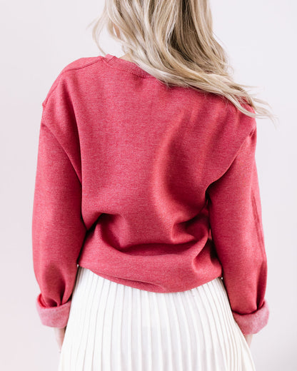 THE SANTA BABY PULLOVER IN RED BY PINK DESERT