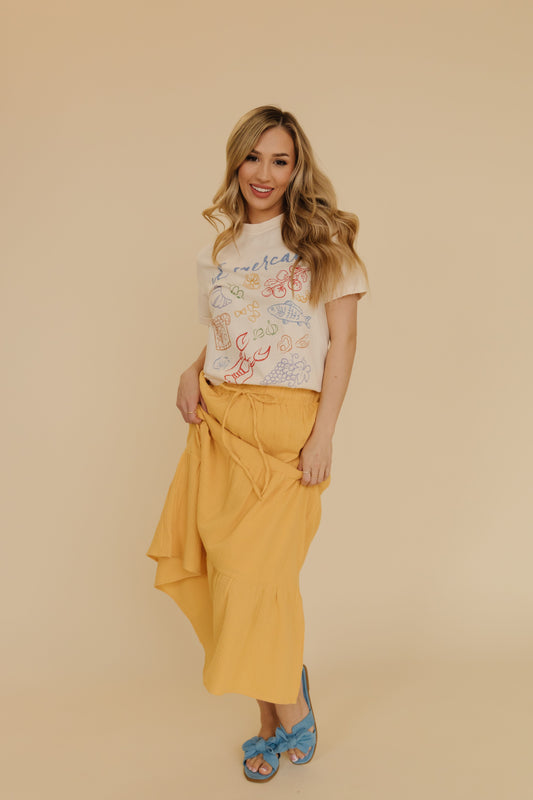 THE RAIN MAXI SKIRT IN YELLOW