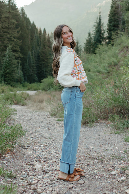 THE KAYLOR CROCHET SWEATER IN IVORY