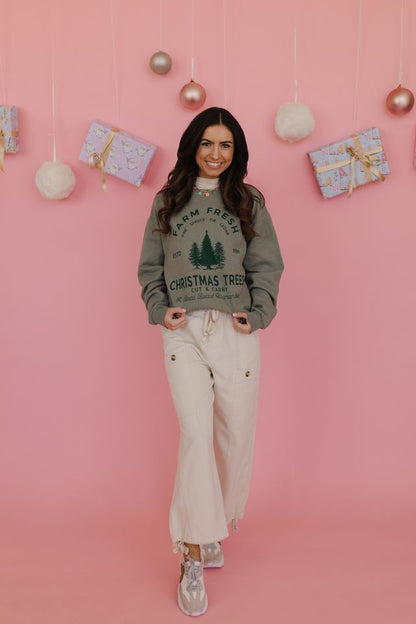 THE CHRISTMAS TREE FARM PULLOVER IN GREEN