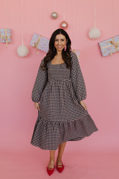 THE LILA GINGHAM DRESS IN BLACK