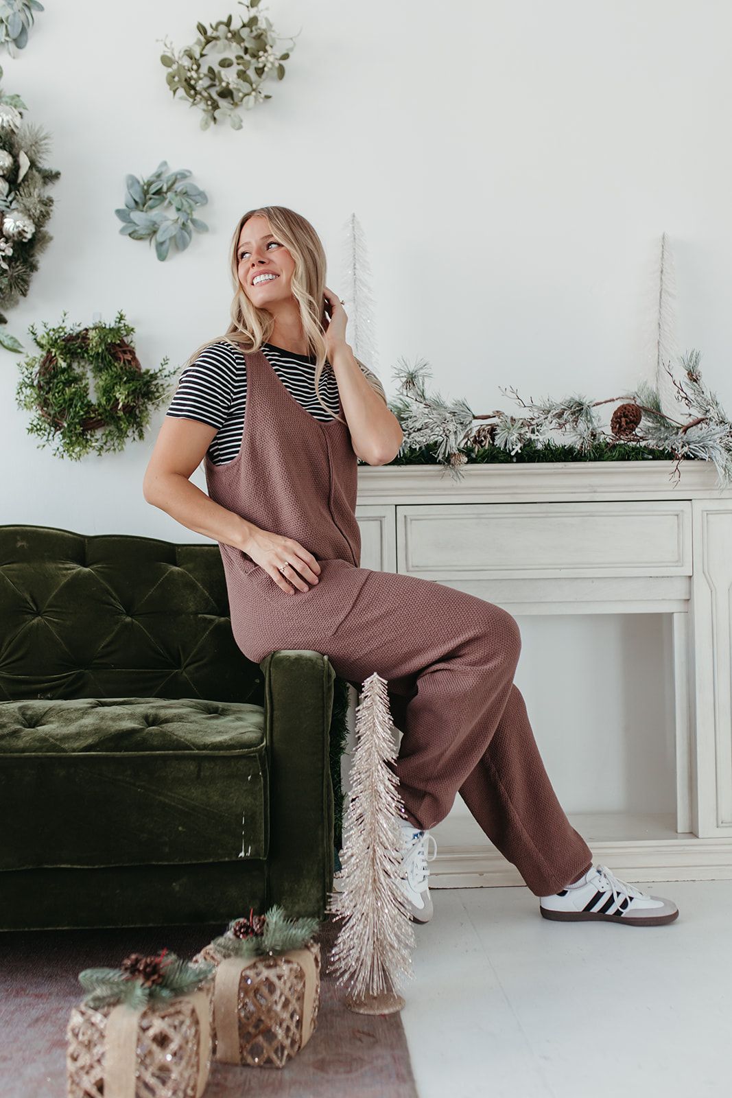 THE HARTLEY SWEATER JUMPSUIT IN BROWN