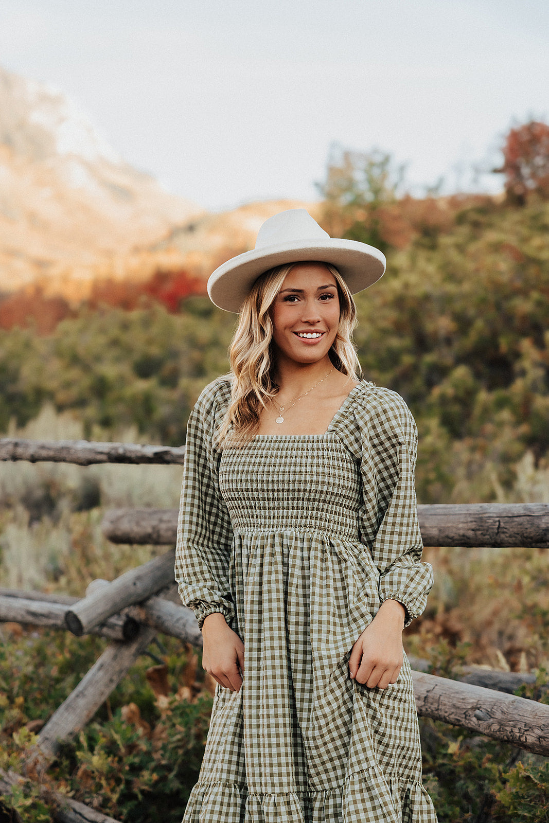 THE LILA GINGHAM DRESS IN OLIVE